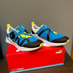 PUMA Wired Run Disc Jr, Ocean Dive-Yellow alert, Boys Size 6